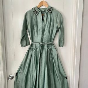 50s beaded collar "New Look" dress (flaws)